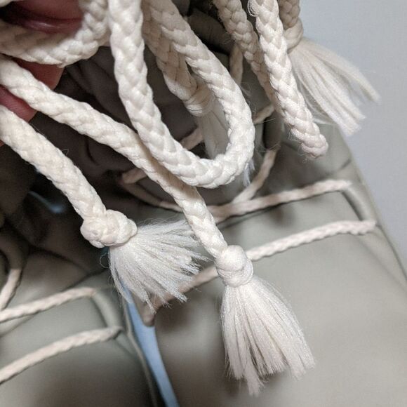 Diadora leather fur lined accented snow boots moon lace up platform taupe 40/41 - Picture 10 of 12